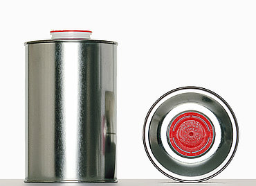 Weißblech Flachflasche: 1,0 Liter, Farbe: blank