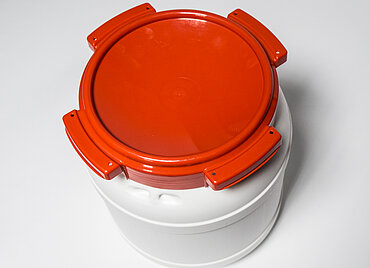 Kunststoff Schraubdeckelfass: 15,0 Liter, Farbe: weiß