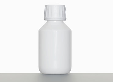 PET Rundflasche: 100 Milliliter, Farbe: weiß