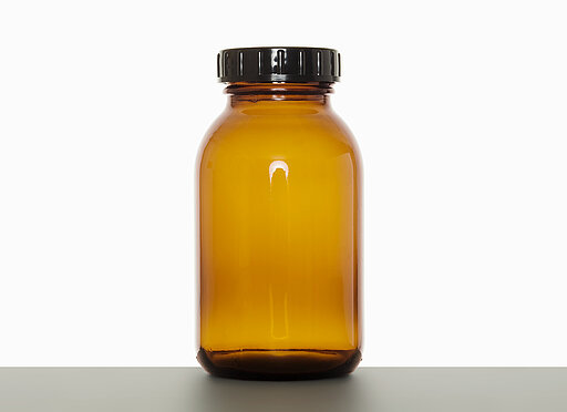 Weithalsglas: 500 Milliliter, Farbe: braun
