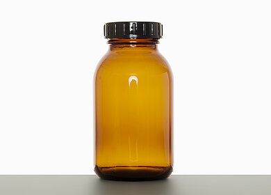 Weithalsglas: 500 Milliliter, Farbe: braun