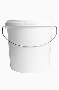 Plastic round bucket: 10,8 liter, colour: white