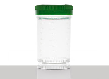 Schraubdeckelbecher steril: 90 Milliliter, Farbe: klar transparent