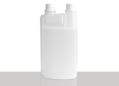 Kunststoff Dosierflasche 2-Neck/60: 1,0 Liter, Farbe: natur