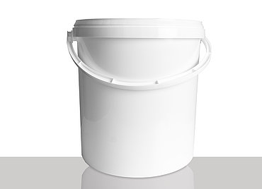 Plastic round bucket: 10,7 liter, colour: white