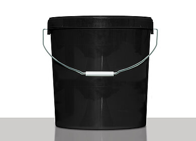 Plastic round bucket ECO: 21,3 liter, colour: black