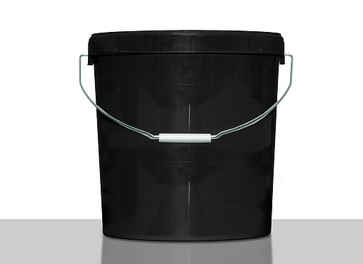 Kunststoff Rundeimer ECO: 21,3 Liter, Farbe: schwarz
