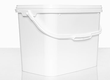 Kunststoff Rechteckeimer: 8,0 Liter, Farbe: weiß