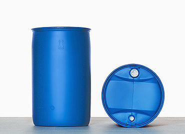Kunststoff Spundfass L-Ring EV: 225,0 Liter, Farbe: blau