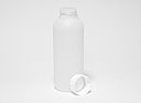 Kunststoff Rundflasche fluoriert: 1,0 Liter, Farbe: natur