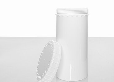 Kunststoff Schraubdeckeldose: 1,3 Liter, Farbe: weiß