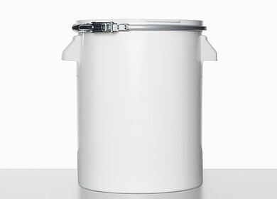 Plastic hobbock UN: 21,5 liter, colour: white