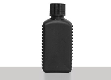 Kunststoff Vierkantflasche: 50 Milliliter, Farbe: schwarz