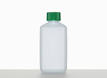 Kunststoff Vierkantflasche: 200 Milliliter, Farbe: natur