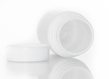 PET Packer: 60 Milliliter, Farbe: weiß PET Packer: 60 Milliliter, Farbe: weiß