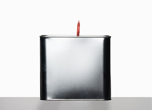 Tinplate canister: 2,0 liter, colour: blank