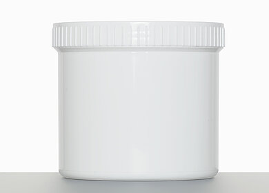 Kunststoff Schraubdeckeldose: 500 Milliliter, Farbe: weiß
