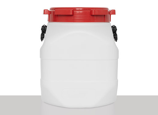 Square wide neck drum: 50,0 liter, colour: white