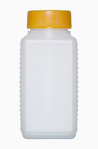 Kunststoff Vierkantflasche: 200 Milliliter, Farbe: natur