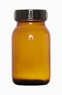 Weithalsglas: 300 Milliliter, Farbe: braun