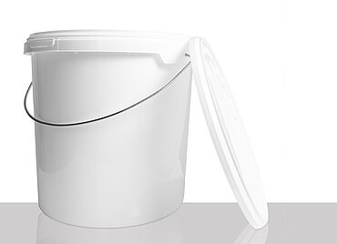 Kunststoff Rundeimer: 10,8 Liter, Farbe: weiß