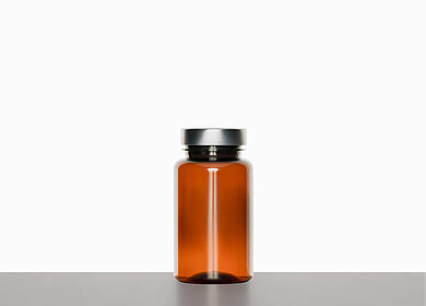 PET Packer: 120 Milliliter, Farbe: braun transparent