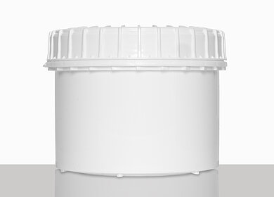 Kunststoff Schraubdeckeldose: 500 Milliliter, Farbe: weiß