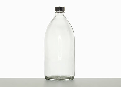 Narrow neck bottle: 1,0 liter, colour: clear