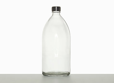 Narrow neck bottle: 1,0 liter, colour: clear