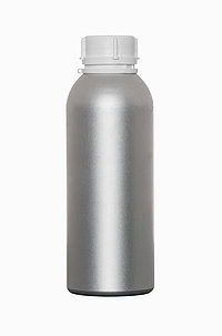 Aluminium bottle round shoulder: 625 milliliter, colour: matte silver stained