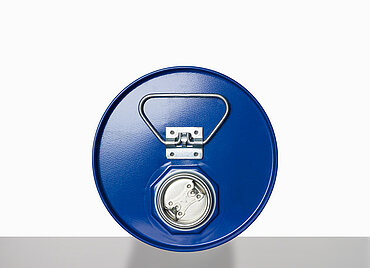 Stahlblech Flachkanne i.l.: 12,0 Liter, Farbe: blau RAL 5010 Stahlblech Flachkanne i.l.: 12,0 Liter, Farbe: blau RAL 5010