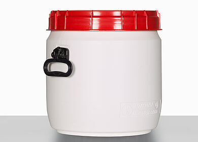 Kunststoff Superweithalsfass: 26,5 Liter, Farbe: weiß