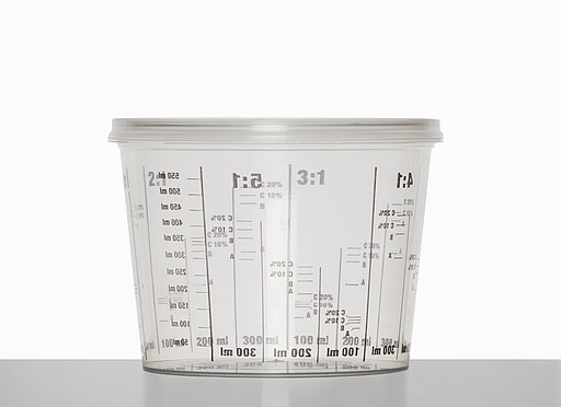 Laborbecher: 550 Milliliter, Farbe: klar transparent