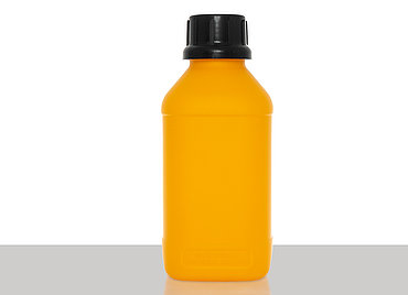 Kunststoff Gefahrgutflasche: 1,0 Liter, Farbe: gelb orange