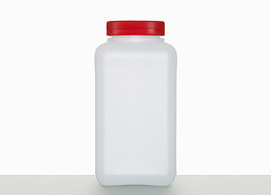 Kunststoff Vierkantflasche: 1,0 Liter, Farbe: natur