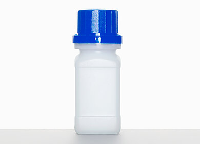 Chemical bottle: 50 milliliter, colour: white