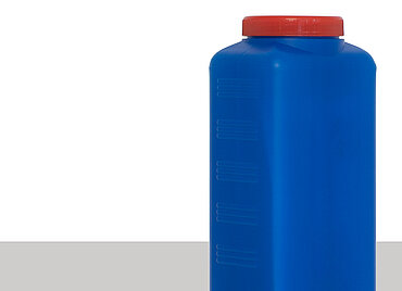Kunststoff Vierkantflasche: 2,5 Liter, Farbe: blau