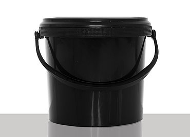 Kunststoff Rundeimer: 2,5 Liter, Farbe: schwarz