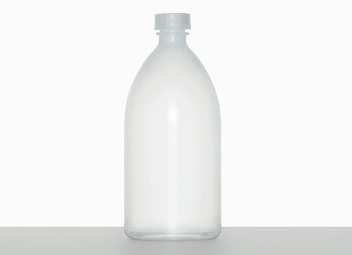 Laboratory bottle: 1,0 liter, colour: natural