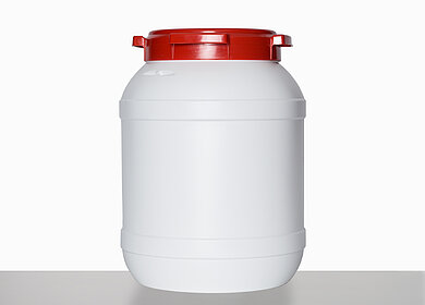 Schraubdeckel Weithalsfass: 26,0 Liter, Farbe: weiß
