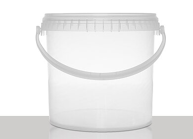 Kunststoff Rundeimer: 5,0 Liter, Farbe: transparent