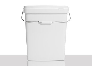 Square bucket: 34,2 liter, colour: white