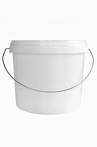 Plastic round bucket: 8,0 liter, colour: white