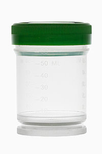 Screw lid cup sterile: 60 milliliter, colour: clear