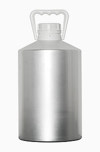 Aluminium bottle tapered shoulder: 5,5 liter, colour: matte silver stained