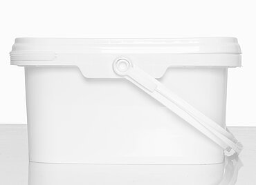 Kunststoff Rechteckeimer: 3,5 Liter, Farbe: weiß