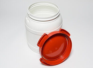 Kunststoff Schraubdeckelfass: 15,0 Liter, Farbe: weiß