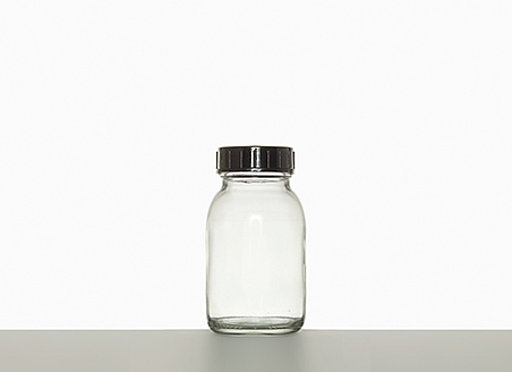 Wide neck bottle: 125 milliliter, colour: clear