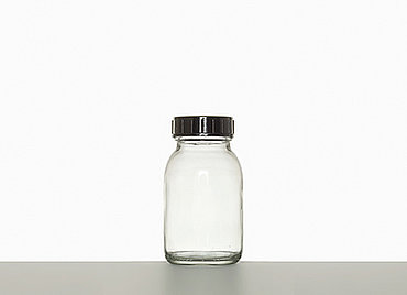 Wide neck bottle: 125 milliliter, colour: clear