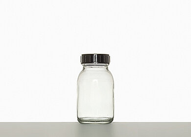 Wide neck bottle: 125 milliliter, colour: clear